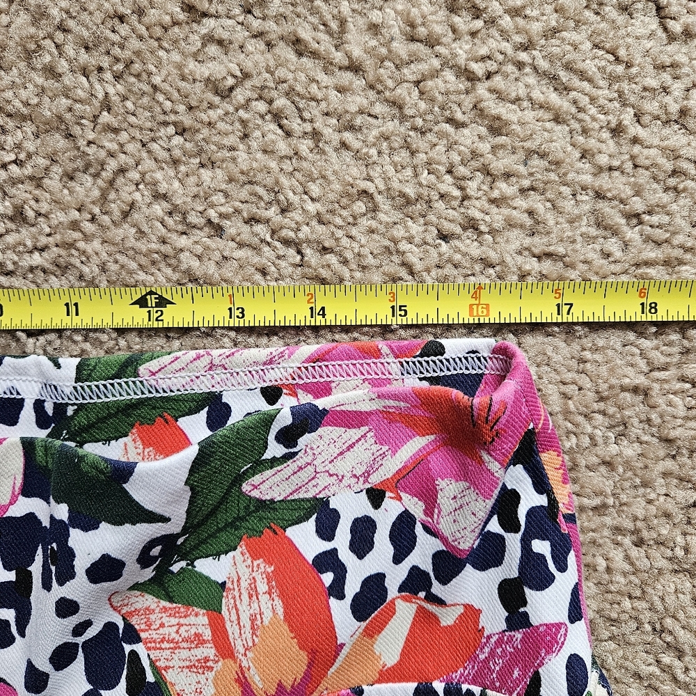 SIZE XL UTOPIA leggings capri floral flower multicolored - Picture 3 of 8